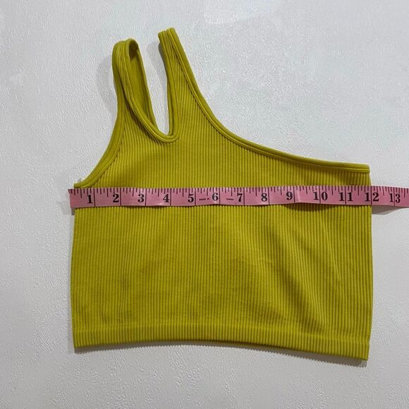 OFFLINE by Aerie One Shoulder Ribbed Crop Tank Top Women’s Small – Lime Green As - Picture 4 of 5